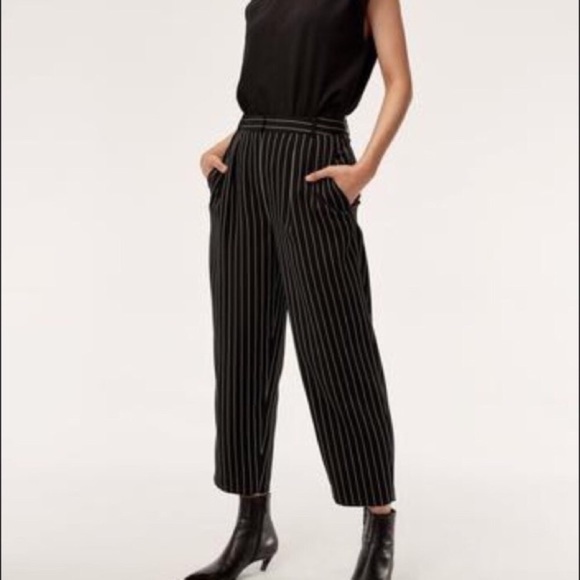 pinstripe high waisted pants